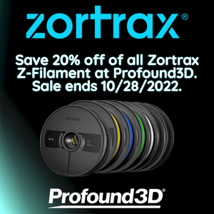 Save 20% on all Zortrax Z-Filament