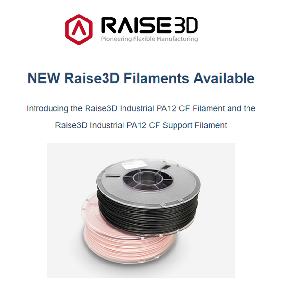 NEW Raise3D Filaments Available