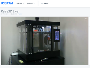 Check out the Raise3D N2 printing live on our UStream channel