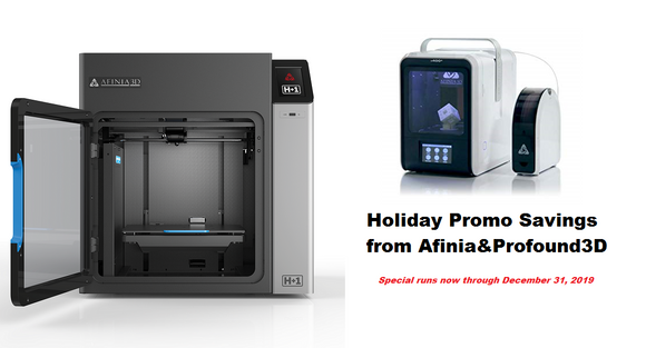 Afinia 3D Annual Holiday Sale on 3D Printers