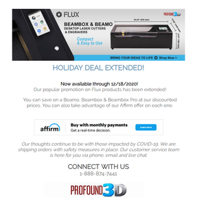 Flux Beamo & Beambox Holiday Deal Extended through 12/18/20!